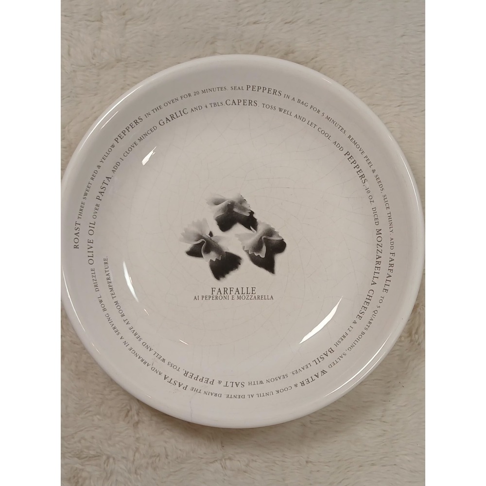 Pottery Barn‎ Rustic Recipe Pasta Bowl Farfalle